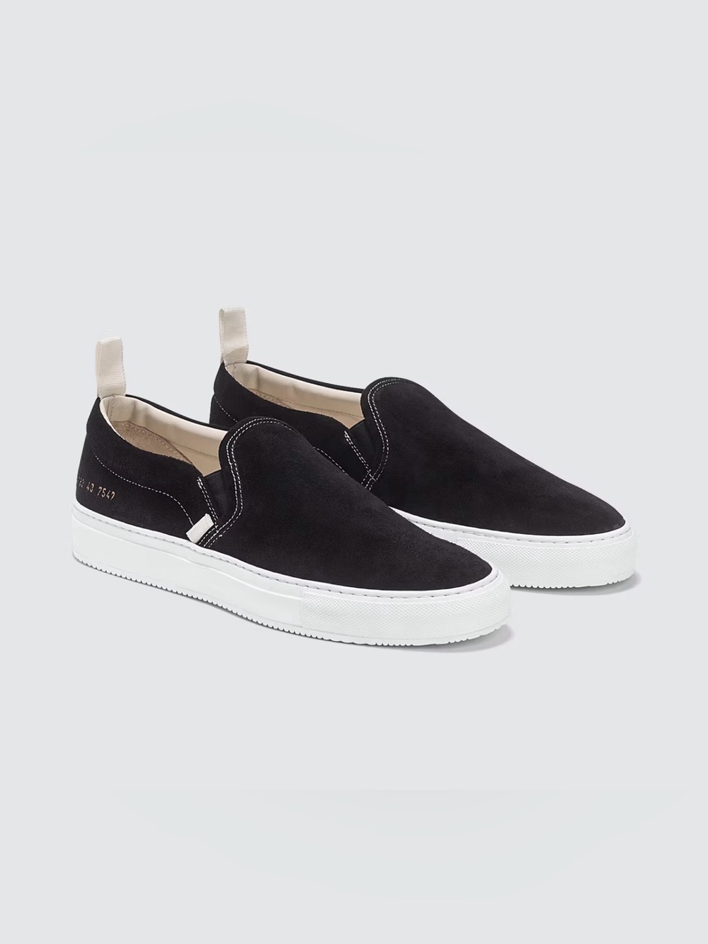 $425 Common Projects Slip On Suede Men’s Black Sneakers Size 46 EU 13 US